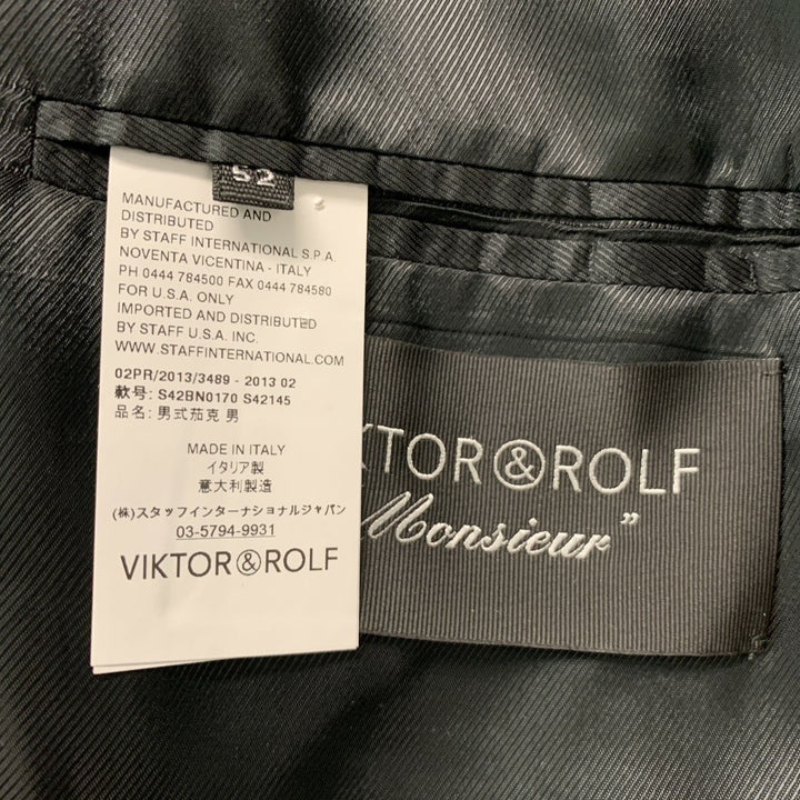 VIKTOR & ROLF Size 42 Black Metallic Jacquard Polyester Blend Sport Coat