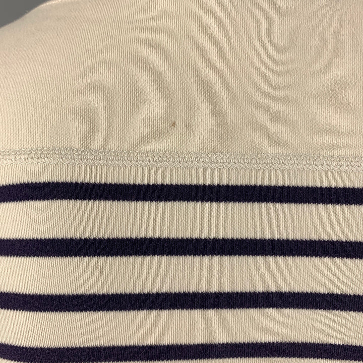 ARMOR-LUX Size M Cream & Navy Stripe Cotton Nautical Pullover