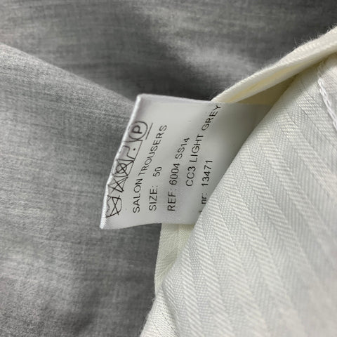 WALTER VAN BEIRENDONCK Size 34 Grey Cotton Pleated Wide Leg Dress Pants