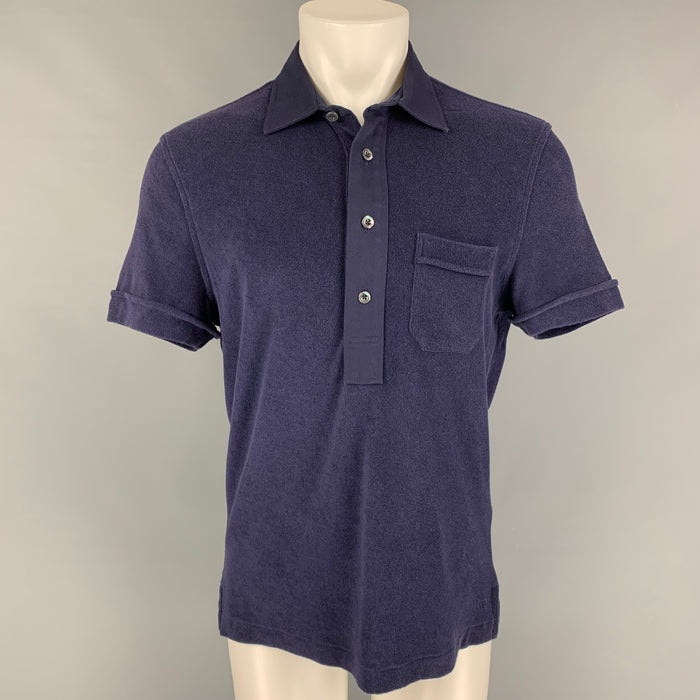 TOM FORD Size M Purple Cotton Long Placket Polo