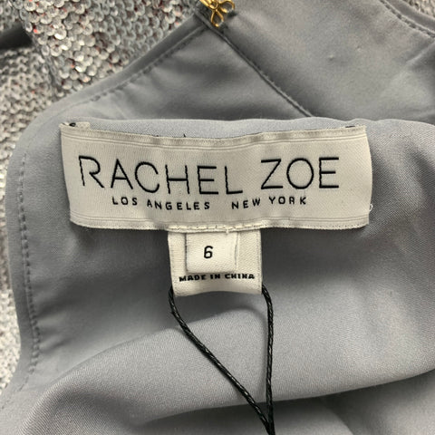 RACHEL ZOE Size 6 Silver Rayon Sequined Off-Shoulder Dress Top