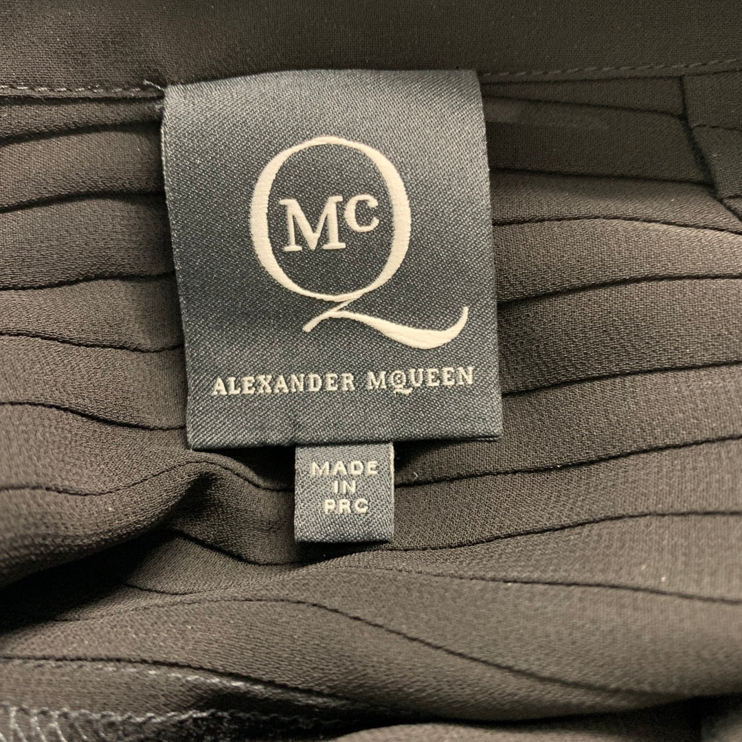 MCQ by ALEXANDER MCQUEEN Size L Black Polyester Pleated Sleeveless Dress Top