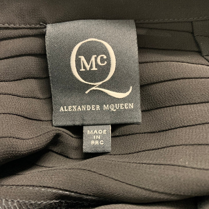 MCQ by ALEXANDER MCQUEEN Size L Black Polyester Pleated Sleeveless Dress Top