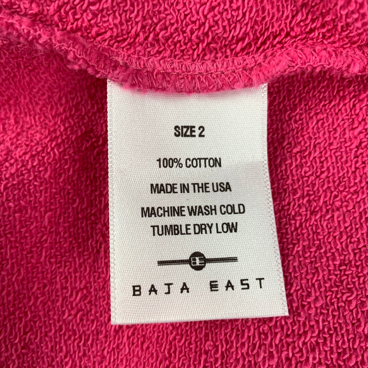 BAJA EAST Size M Pink Cotton Graphic Cropped Pullover