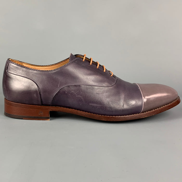 PAUL SMITH Talla 11 Zapatos con cordones de cuero de dos tonos color malva morado