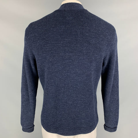 RRL by RALPH LAUREN Size L Indigo Knitted Cotton Buttoned Cardigan