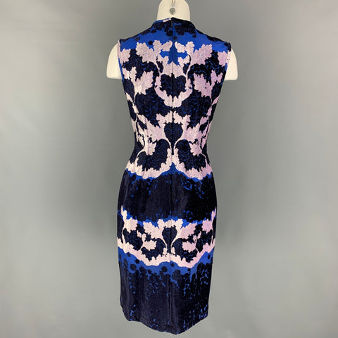 YIGAL AZROUEL Size 8 Blue Navy Pink Polyamide Blend Floral Sleeveless Dress
