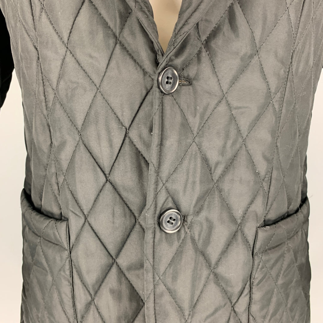 SAKS FIFTH AVENUE Size M Black Quilted Polyester Jacket