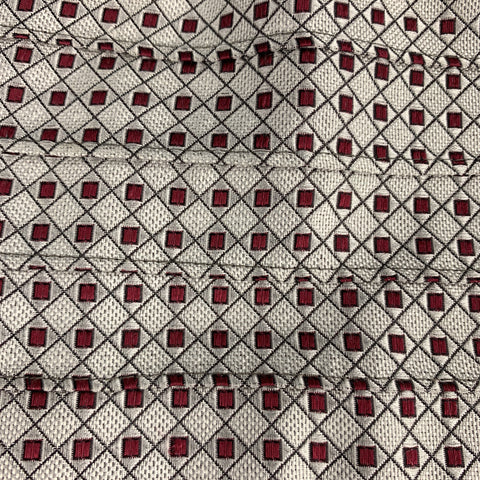 Vintage GIANNI VERSACE Silver & Burgundy Woven Silk Cummerbund & Bow Tie Set