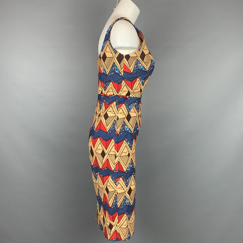 STELLA JEAN Size 6 Multi-Color Abstract Cotton Sleeveless Dress