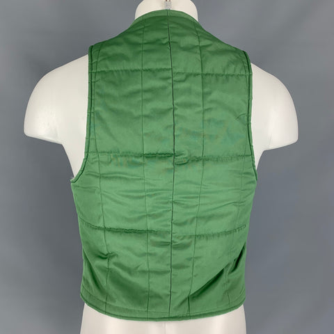 BAND OF OUTSIDERS Size M Green Quilted Polyester Blend Buttoned Vest