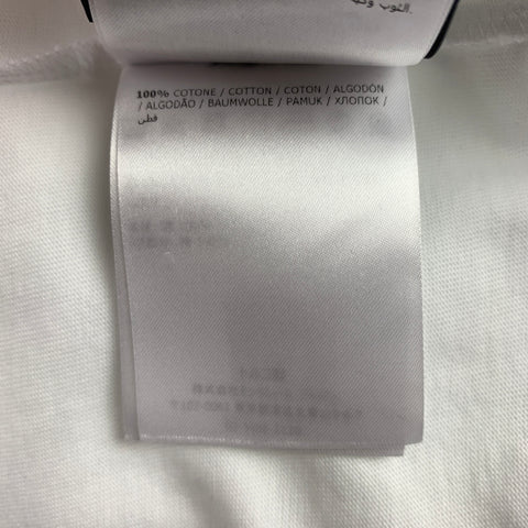 MONCLER Size L White Logo Cotton Long Sleeve T-shirt