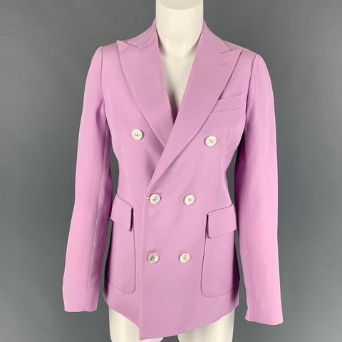 DSQUARED2 Size 4 Lavender Silk Cotton Jacket Blazer
