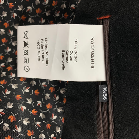 PS by PAUL SMITH Taille 46 Manteau de sport à revers cranté en coton et velours marron