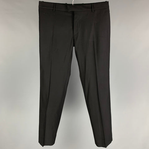 ALEXANDER MCQUEEN Size 32 Black Wool Flat Front Dress Pants