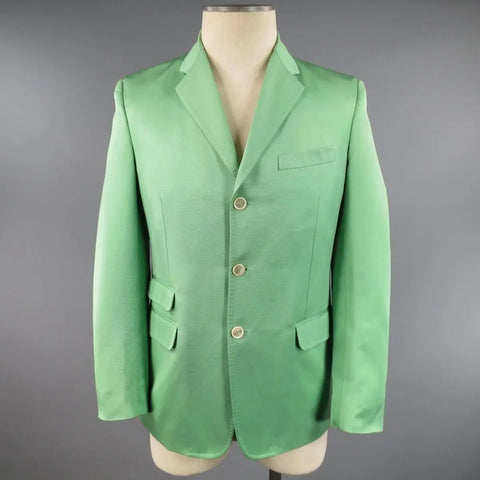 DSQUARED2 40 R Light Green Cotton Silk Faille Sport Coat DSQUARED2