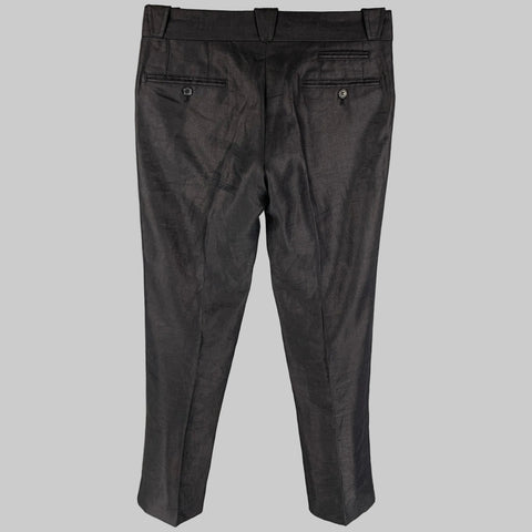 Dark gray pants on a light gray background