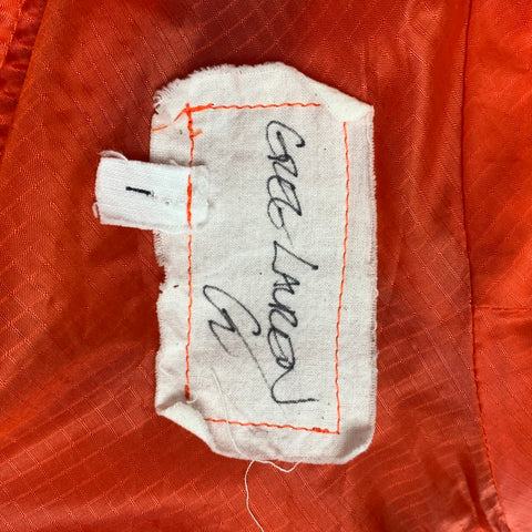 GREG LAUREN Size XS Orange Contrast Stitch Zip Up & Hood Parachute Quilted Vest