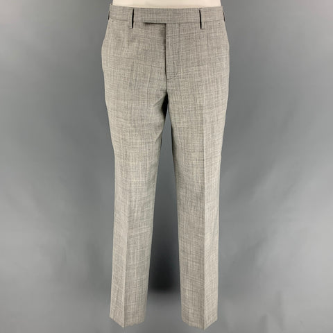 PAUL SMITH Soho Fit Size 40 Regular Light Gray Heather Wool Notch Lapel Suit