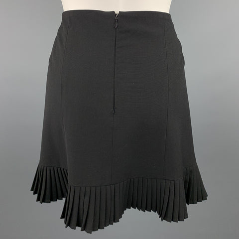 DRIES VAN NOTAN Talla 6 Minifalda plisada de lana / nailon negra