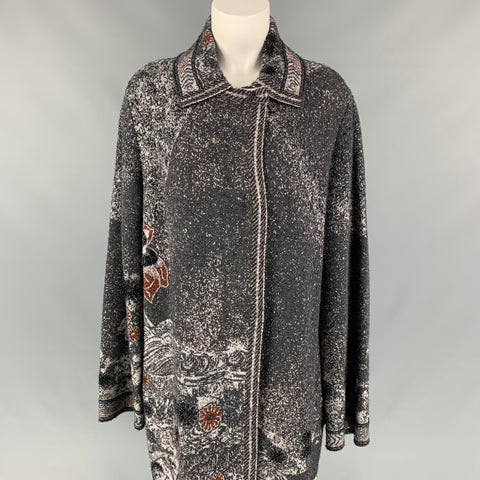 M MISSONI Size M Dark Gray & Black Metallic Long Coat