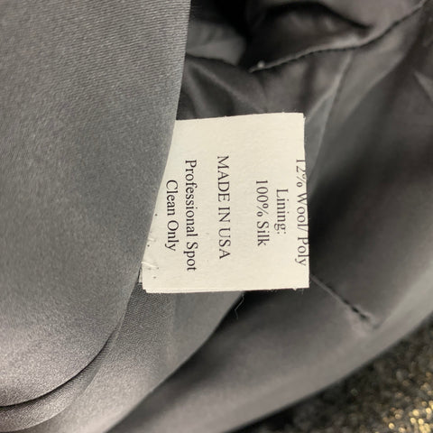 MONIQUE LHUILLIER Size 10 Grey & Gold Acrylic Blend Tweed Coat