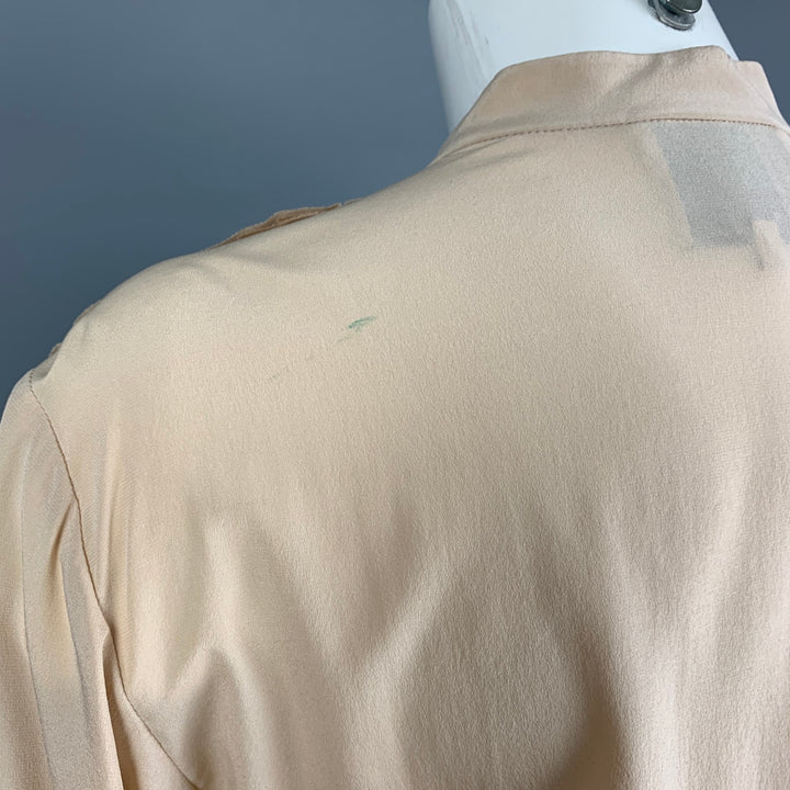 3.1 PHILLIP LIM Size 8 Beige Silk &  Elastane Long placket Blouse