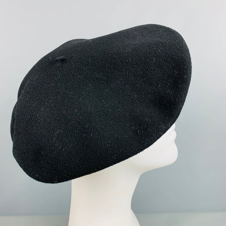 HERMES Black Embroidered Wool Hats