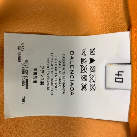 BALENCIAGA Size 8 Orange Suede Sleeveless Dress