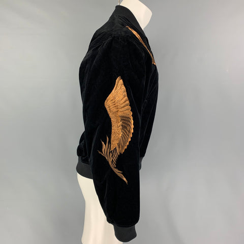 CHRISTIAN DADA FW 19 Size 38 Black Copper Embroidery Cropped Jacket