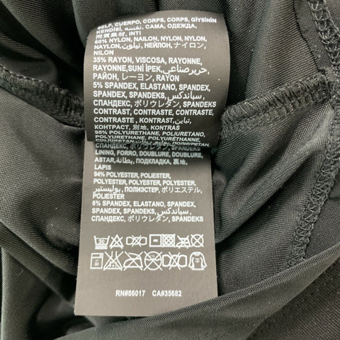 BEBE Taille L Noir sur Noir Nylon Mélange Tissus Mélangés Robe Sans Manches