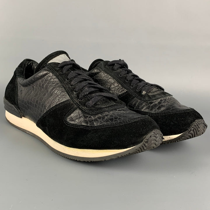 OUR LEGACY Size 11 Black Leather Sneakers