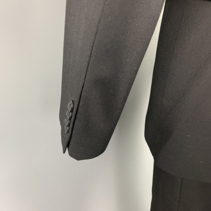 TOP MAN Size 40 Regular Black Polyester Blend Notch Lapel Suit