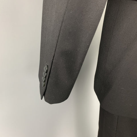 TOP MAN Size 40 Regular Black Polyester Blend Notch Lapel Suit