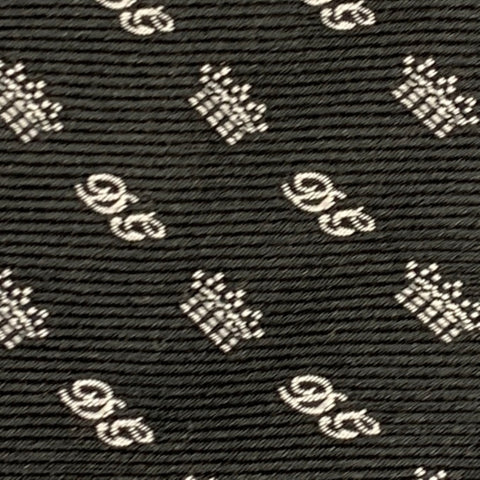 DOLCE & GABBANA Black White Monogram Silk Twill Tie