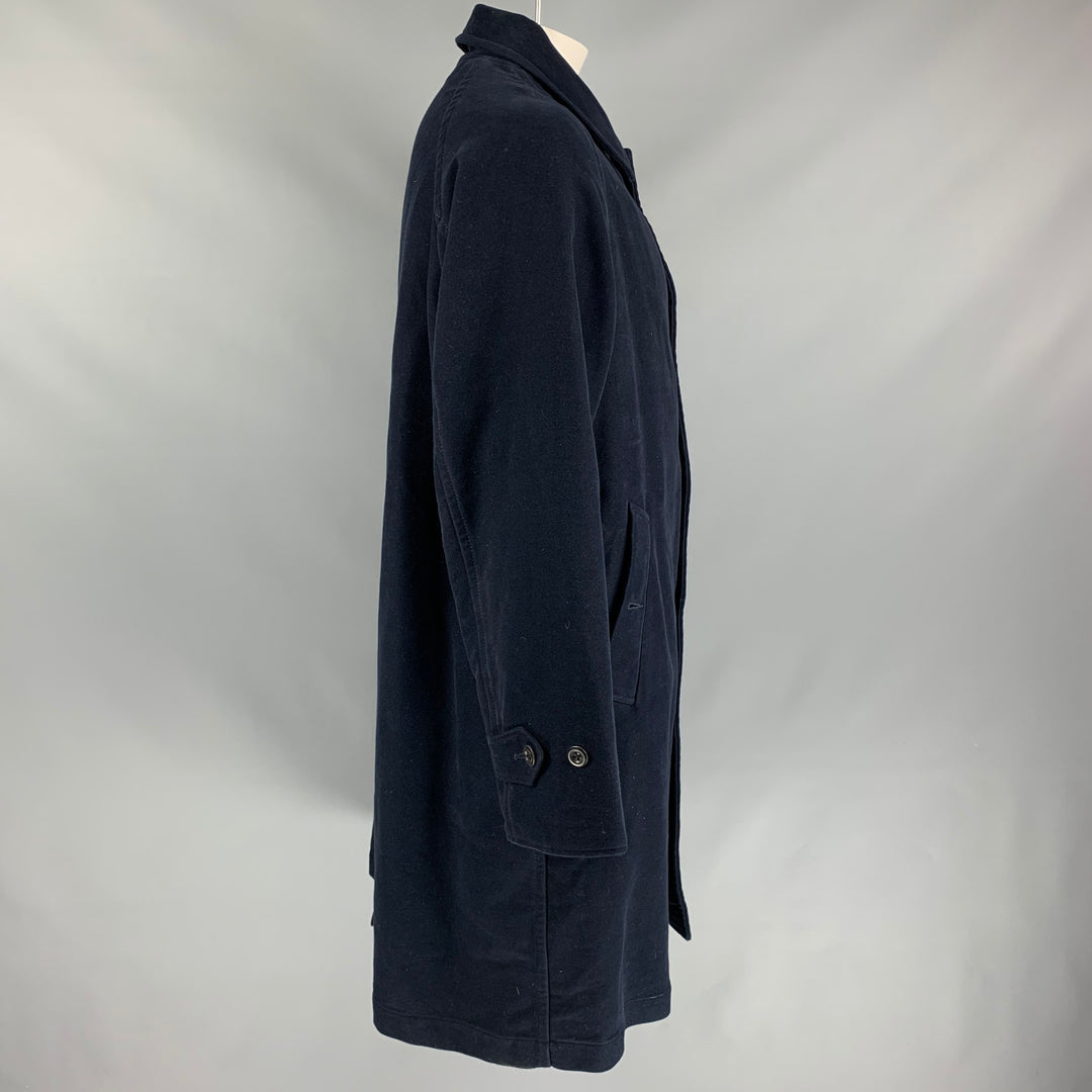 45rpm Size XL Navy Moleskin Cotton Notch Lapel Coat
