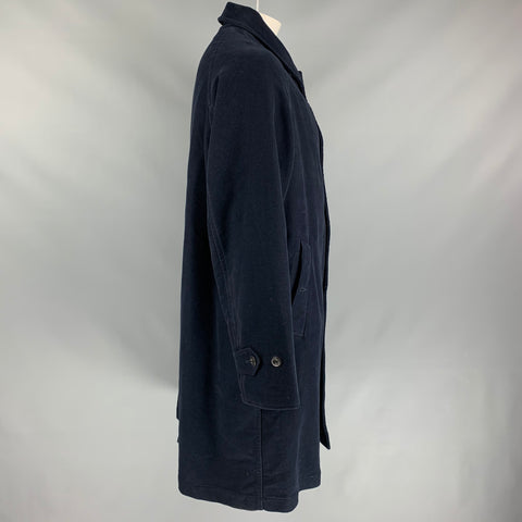 45rpm Size XL Navy Moleskin Cotton Notch Lapel Coat