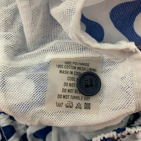 FRESCOBOL CARIOCA Size 30 White Blue Zig Zag Polyamide Swim Trunks