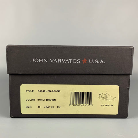 JOHN VARVATOS Size 10 Light Brown Suede Slip On Loafers