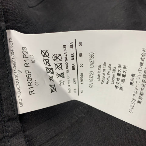 EMPORIO ARMANI Size 40 Black White Stripe Leather Jacket