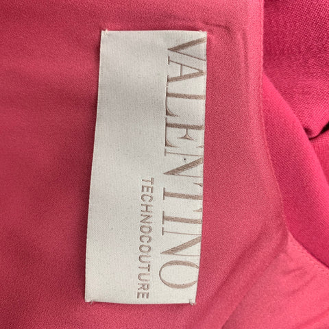 VALENTINO Size 8 Pink Wool Blend Ruffled Sleeveless Dress