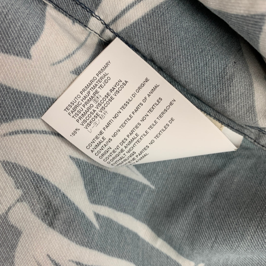 MARC JACOBS Size XXL Grey Print Viscose Camp Short Sleeve Shirt