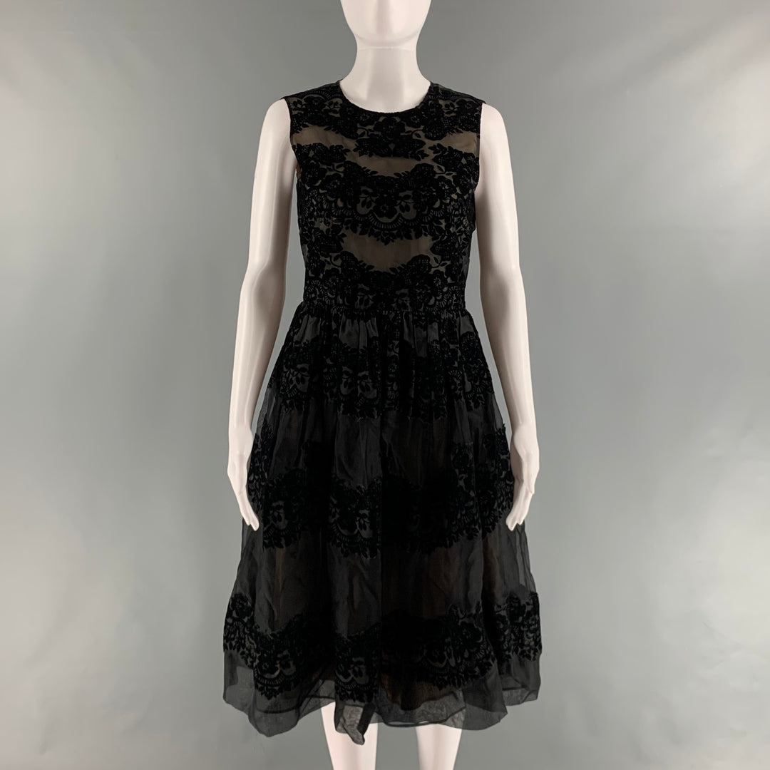 RED VALENTINO Size XS Black Lace A-Line Dress RED VALENTINO Size XS Black Lace A-Line Dress