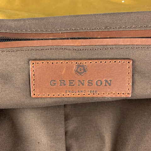 GRENSON Khaki Brown Canvas Leather Messenger Bags