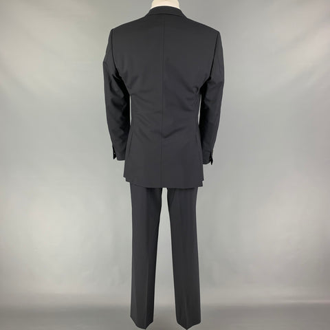 LANVIN Size 38 Navy Lana Wool Notch Lapel Suit