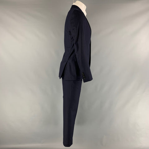 AMI by ALEXANDRE MATTIUSSI Size 38 Navy Solid Wool Peak Lapel Suit