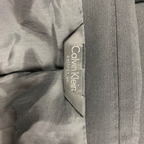 CALVIN KLEIN COLLECTION Size 44 Black Wool Tuxedo Sport Coat