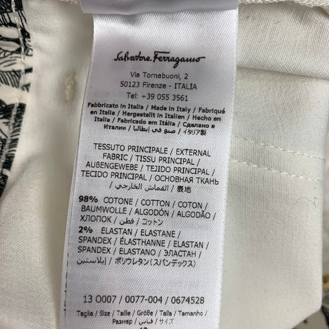 SALVATORE FERRAGAMO Talla 6 Vaqueros blancos de algodón con bragueta y cremallera