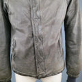 GIORGIO BRATO 38 Taupe Distressed Leather & Silk High Collar Jacket GIORGIO BRATO