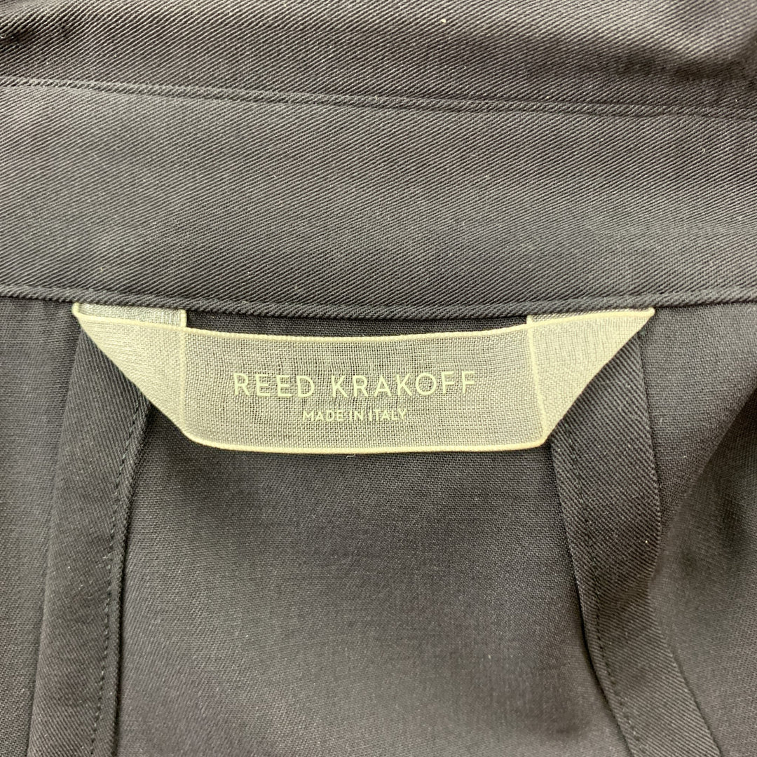 REED KRAKOFF Taille 12 Robe chemise en laine vierge marine